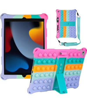 Cиликоновый чехол Galeo Pop It для Apple iPad 9/8/7 10.2" (2021/2020/2019) Rainbow Pink