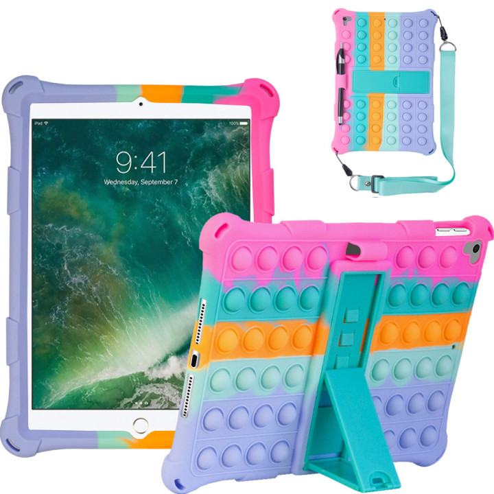 Силіконовый чохол Galeo Pop It для Apple iPad 9.7 2017/2018, Air 1/2, Pro 9.7 Rainbow Pink