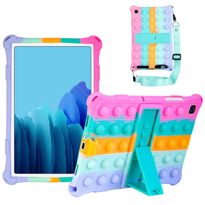 Силіконовыий чохол Galeo Pop It для Samsung Galaxy Tab A7 10.4 SM-T500, SM-T505 Rainbow Pink