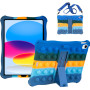 Cиликоновый чехол Galeo Pop It для Apple iPad 11 (2025) / iPad 10 10.9" Rainbow Dark Blue
