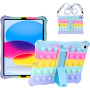 Cиликоновый чехол Galeo Pop It для Apple iPad 11 (2025) / iPad 10 10.9" Rainbow Light Blue