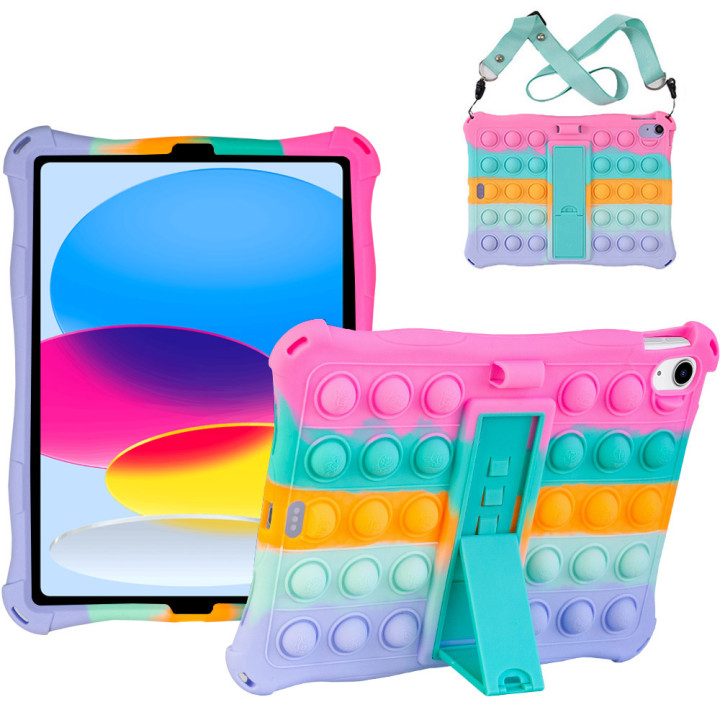 Cиликоновый чехол Galeo Pop It для Apple iPad 11 (2025) / iPad 10 10.9" Rainbow Pink
