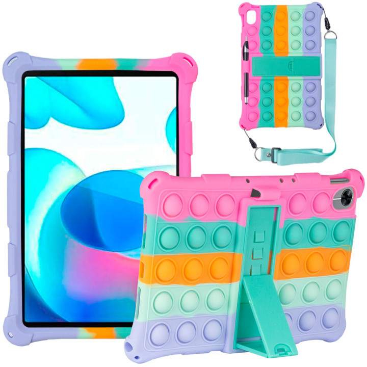 Силіконовий чохол Galeo Pop It для realme Pad 10.4 Rainbow Pink