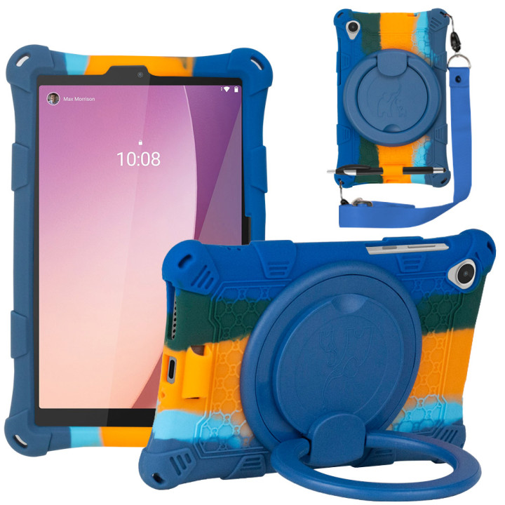Силіконовый чохол Galeo Ring Handle для Lenovo Tab M8 4th Gen TB-300FU, TB-300XU Rainbow DB