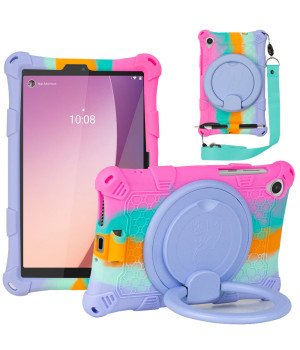 Силіконовый чохол Galeo Ring Handle для Lenovo Tab M8 4th Gen TB-300FU, TB-300XU Rainbow Pink