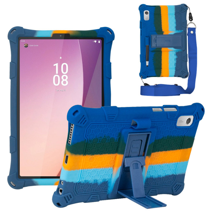 Силіконовый чохол Galeo Stand для Lenovo Tab M9 TB-310FU, TB-310XU Rainbow Dark Blue