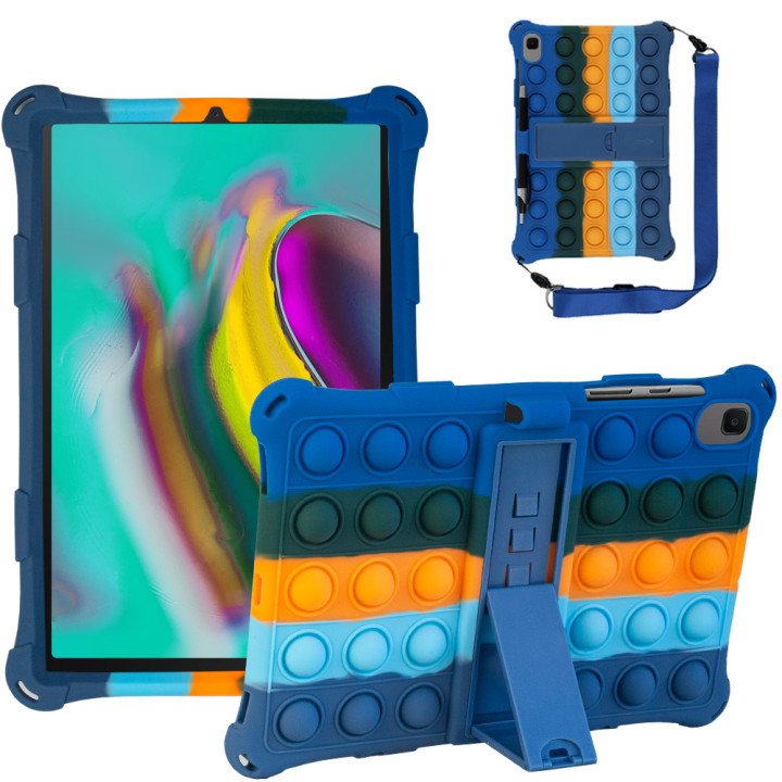 Силіконовыий чохол Galeo Pop It для Samsung Galaxy Tab S5e 10.5 (SM-T720, SM-T725) Rainbow Dark Blue