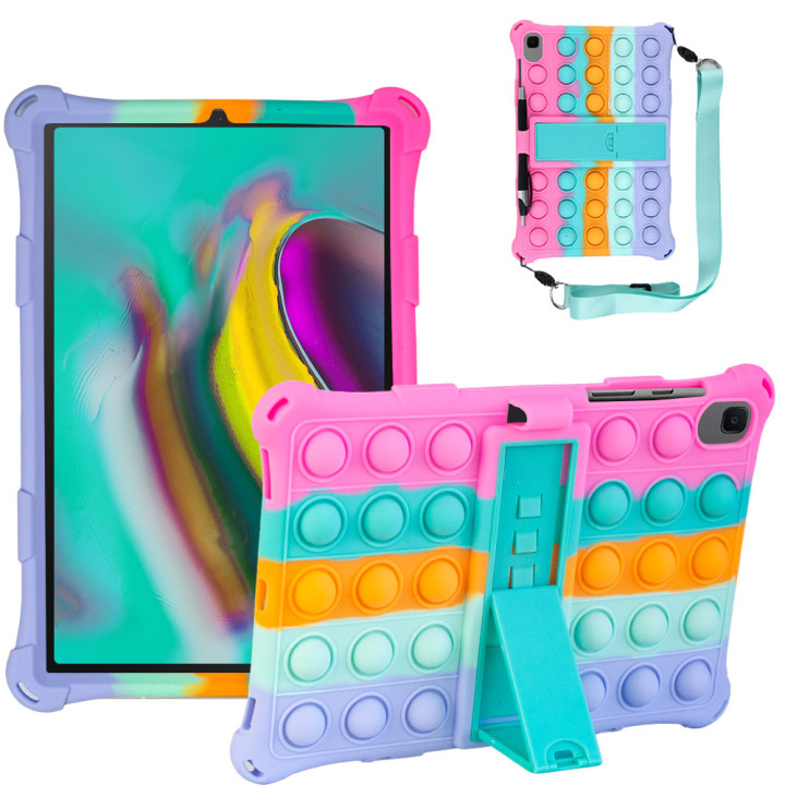 Силиконовый чехол Galeo Pop It для Samsung Galaxy Tab S5e 10.5 (SM-T720, SM-T725) Rainbow Pink