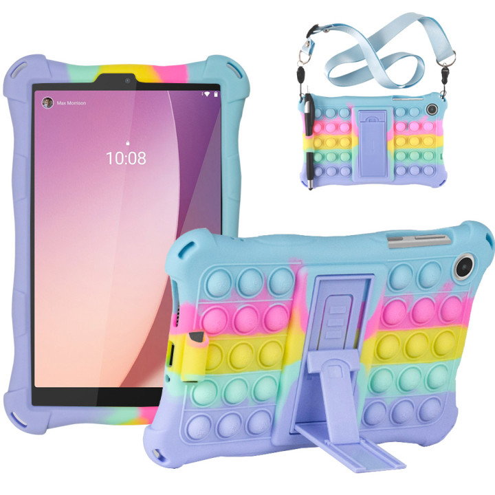 Силіконовый чохол Galeo Pop It для Lenovo Tab M8 4th Gen TB-300FU, TB-300XU Rainbow LB