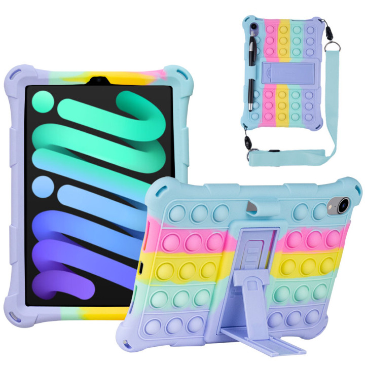 Силіконовый чохол Galeo Pop It для Apple iPad mini 6 Rainbow Light Blue