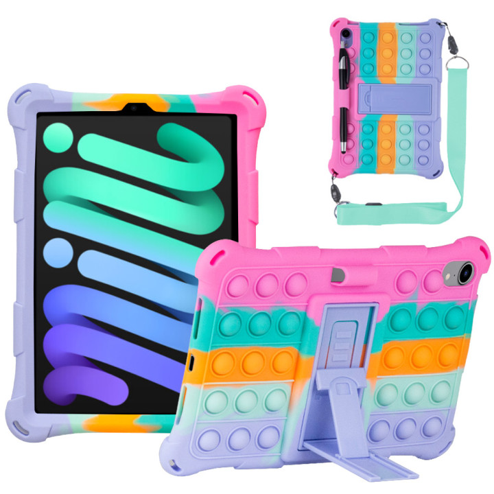 Cиликоновый чехол Galeo Pop It для Apple iPad mini 6 Rainbow Pink