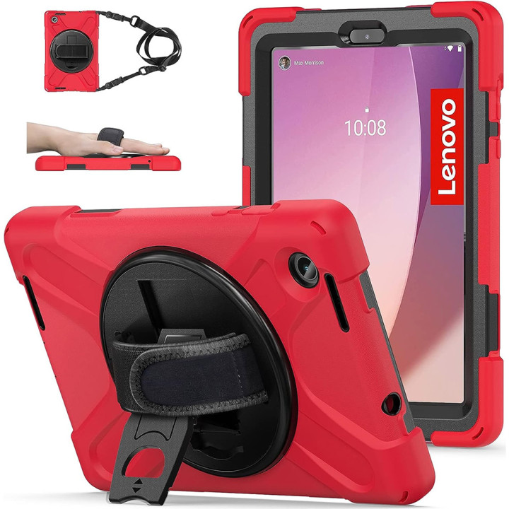 Противоударный чехол Galeo Heavy Duty для Lenovo Tab M8 4th Gen TB-300FU, TB-300XU Red