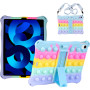 Cиликоновый чехол Galeo Pop It для Apple iPad Air 4/5 10.9" (2020/2022) Rainbow Light Blue