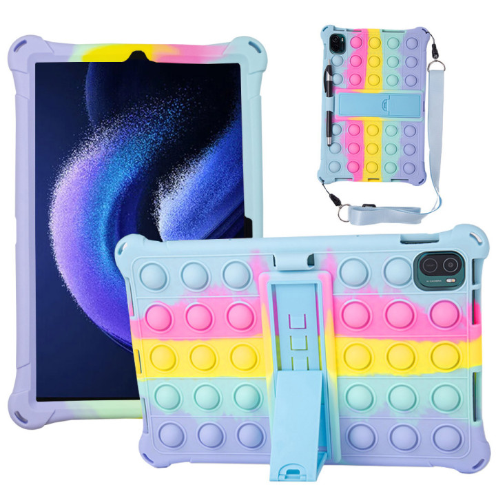Силіконовий чохол Galeo Pop It для Xiaomi Pad 6 / Pad 6 Pro Rainbow Light Blue