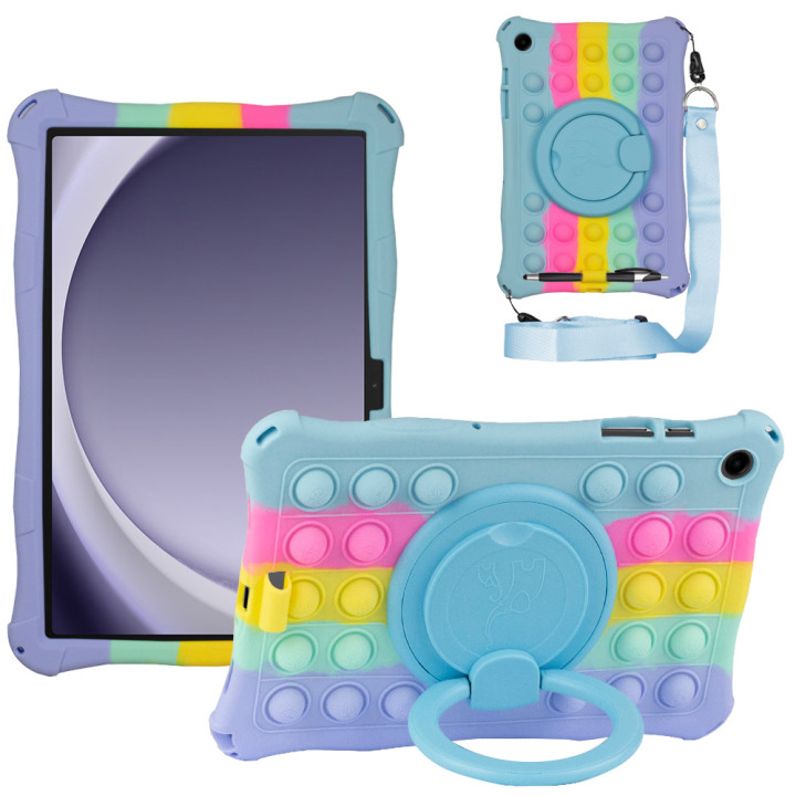 Силіконовий чохол Galeo Ring Handle для Samsung Galaxy Tab A9 Plus 11" SM-X210, SM-X215 Rainbow LB
