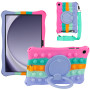 Силіконовий чохол Galeo Ring Handle для Samsung Galaxy Tab A9 Plus 11" SM-X210, SM-X215 Rainbow Pink
