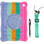 Силіконовий чохол Galeo Ring Handle для Samsung Galaxy Tab A9 Plus 11" SM-X210, SM-X215 Rainbow Pink