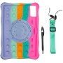Силиконовый чехол Galeo Pop It with Ring Handle для Xiaomi Redmi Pad SE 11" Rainbow Pink
