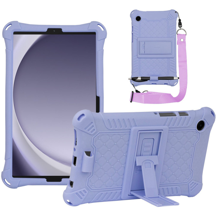 Силиконовый чехол Galeo Stand для Samsung Galaxy Tab A9 8.7 SM-X110, SM-X115 Lilac