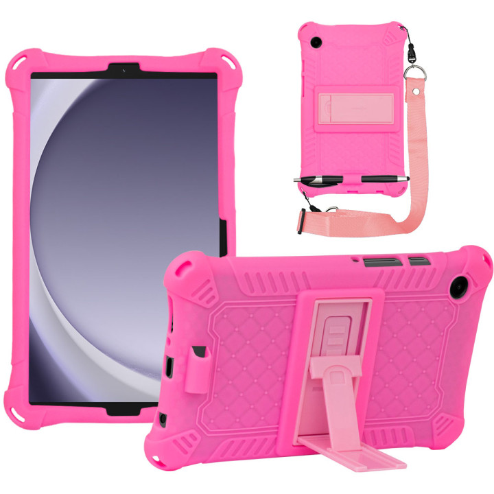 Силиконовый чехол Galeo Stand для Samsung Galaxy Tab A9 8.7 SM-X110, SM-X115 Pink