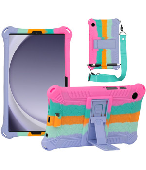 Силиконовый чехол Galeo Stand для Samsung Galaxy Tab A9 8.7 SM-X110, SM-X115 Rainbow Pink