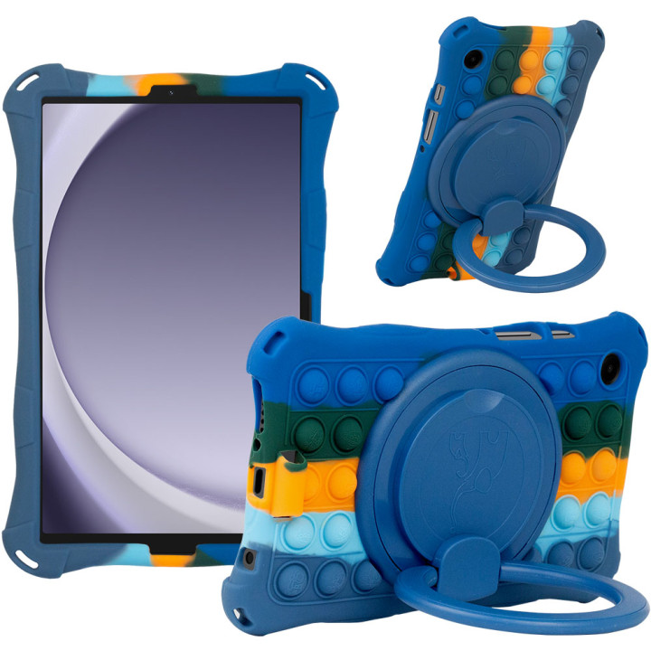 Силиконовый чехол Galeo Ring Handle для Samsung Galaxy Tab A9 8.7 SM-X110, SM-X115 Rainbow DB