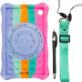 Силиконовый чехол Galeo Ring Handle для Samsung Galaxy Tab A9 8.7 SM-X110, SM-X115 Rainbow Pink
