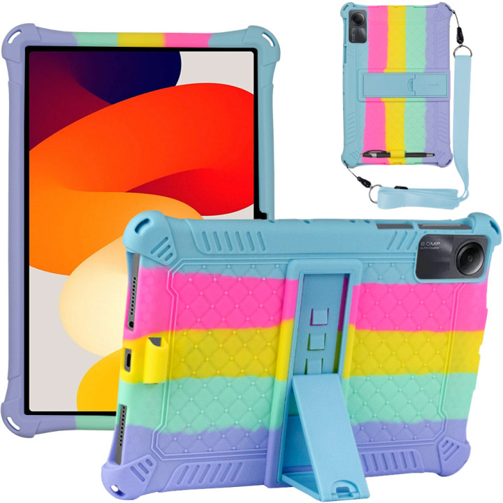 Силиконовый чехол Galeo Stand для Xiaomi Redmi Pad SE 11" Rainbow LB