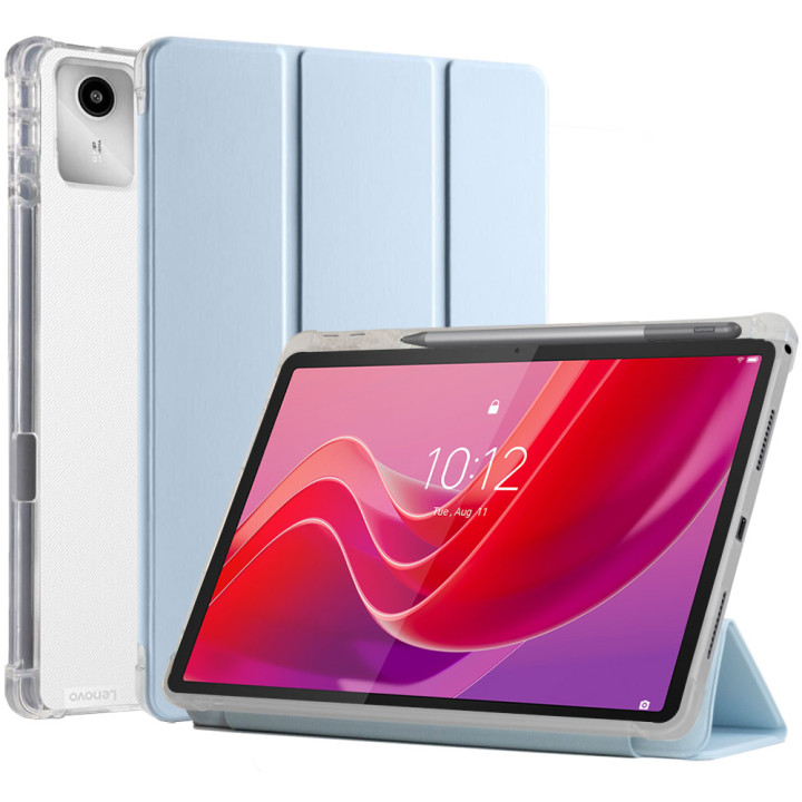 Чохол Galeo TPU Trifold with Stylus Holder для Lenovo Tab M11 / Xiaoxin Pad 2024 Light Blue