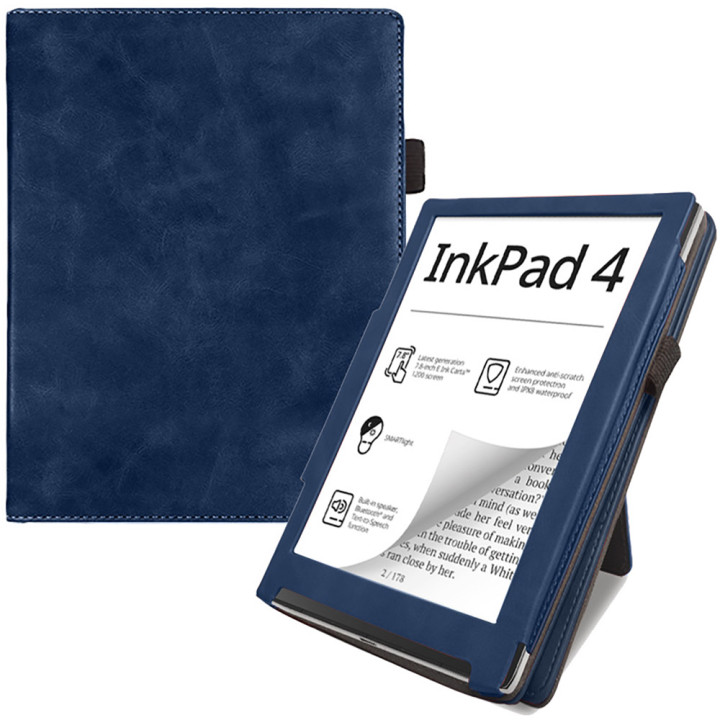 Чохол Galeo Vertical Leather Stand для Pocketbook Inkpad 4 743G, Inkpad Color 2 743C Dark Blue