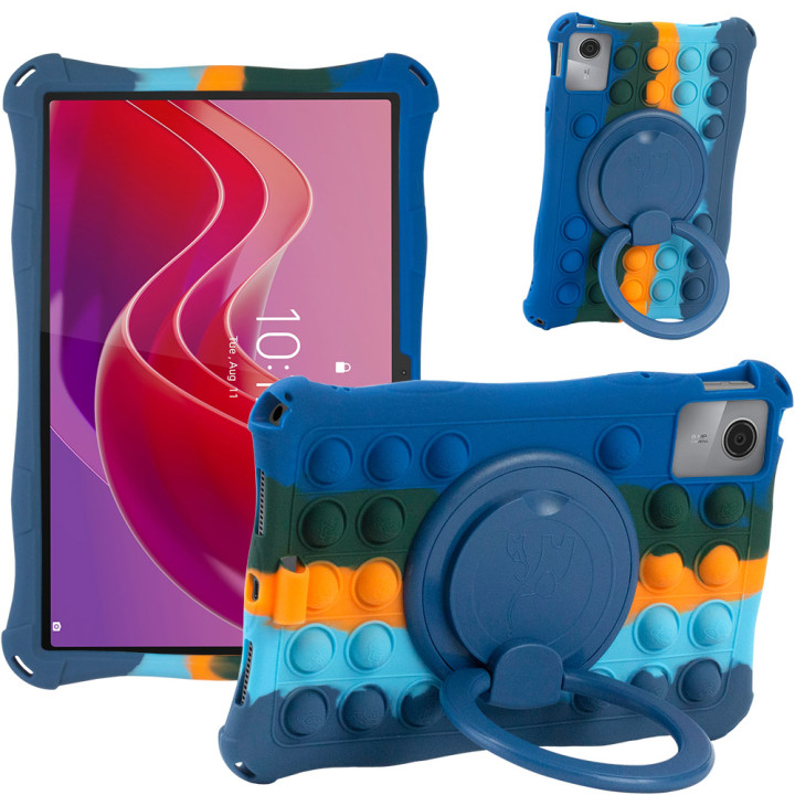 Силіконовый чохол Galeo Pop It with Ring Handle для Lenovo Tab M11 / Xiaoxin Pad 2024 Rainbow DB