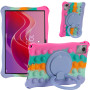 Силиконовый чехол Galeo Pop It with Ring Handle для Lenovo Tab M11 / Xiaoxin Pad 2024 Rainbow Pink