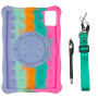 Силиконовый чехол Galeo Pop It with Ring Handle для Lenovo Tab M11 / Xiaoxin Pad 2024 Rainbow Pink
