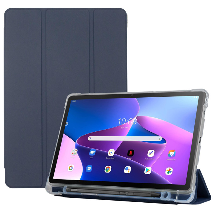 Чехол Galeo TPU Trifold with Stylus Holder для Lenovo Tab M10 Plus 3rd Gen TB-125, TB-128 Navy Blue