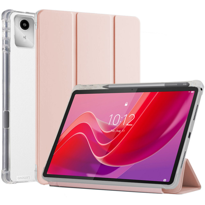 Чохол Galeo TPU Trifold with Stylus Holder для Lenovo Tab M11 / Xiaoxin Pad 2024 Pink