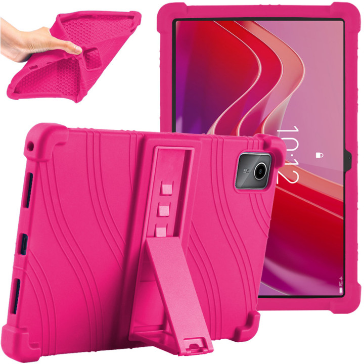 Силіконовий чохол з підставкою для Lenovo Tab M11 TB330FU / Xiaoxin Pad 2024 TB331FC Hotpink