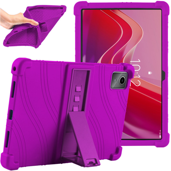 Силиконовый чехол с подставкой для Lenovo Tab M11 TB330FU / Xiaoxin Pad 2024 TB331FC Purple