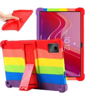 Силиконовый чехол с подставкой для Lenovo Tab M11 TB330FU / Xiaoxin Pad 2024 TB331FC Rainbow