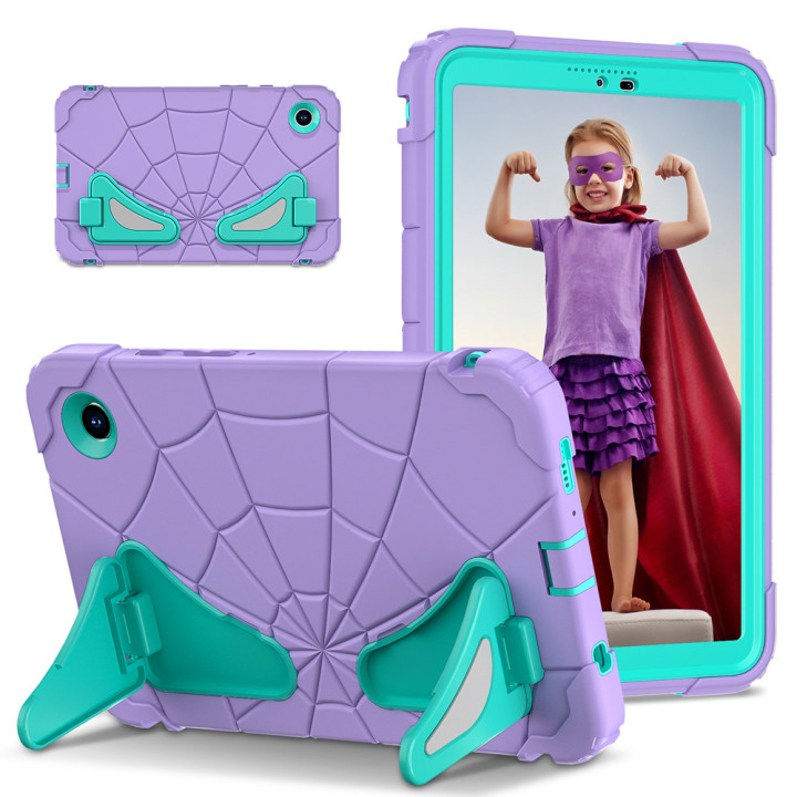 Детский противоударный чехол для Samsung Galaxy Tab A9 8.7" SM-X110, X115 Galeo Spider Purple/Mint