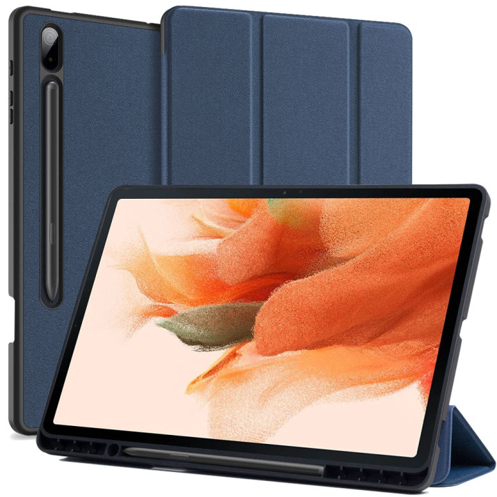 Чехол DUX DUCIS Domo with S Pen Holder для Samsung Galaxy Tab S7 FE / S7 Plus / S8 Plus Dark Blue