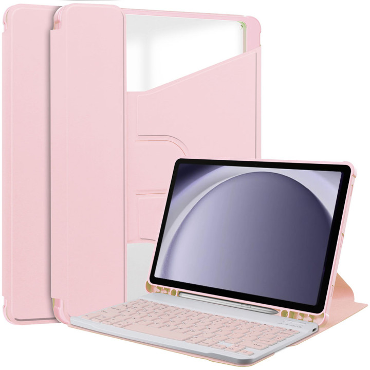 Чехол с клавиатурой Samsung Galaxy Tab A9+ 11" SM-X210, X216 Galeo Rotating (En+Ua+Ru) Powder Pink