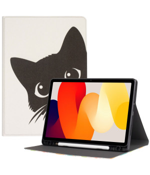 Чехол Galeo TPU Print с отделением для стилуса для Xiaomi Redmi Pad SE 11" Black Cat