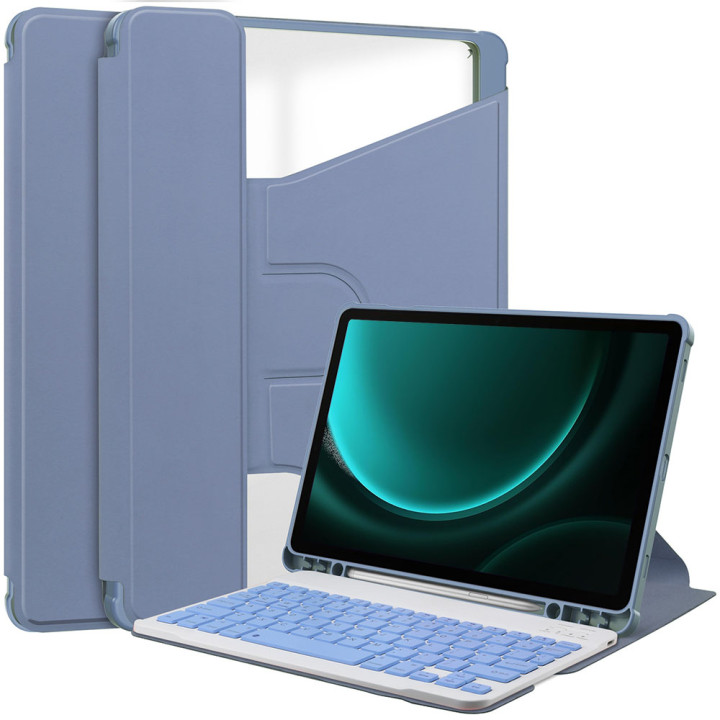 Чехол с клавиатурой для Samsung Galaxy Tab S10 FE / S9 / S9 FE Galeo Rotating (En+Ua+Ru) Heather