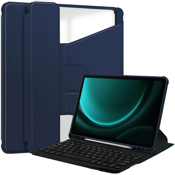Чехол с клавиатурой для Samsung Galaxy Tab S10 FE / S9 / S9 FE Galeo Rotating (En+Ua+Ru) Navy Blue