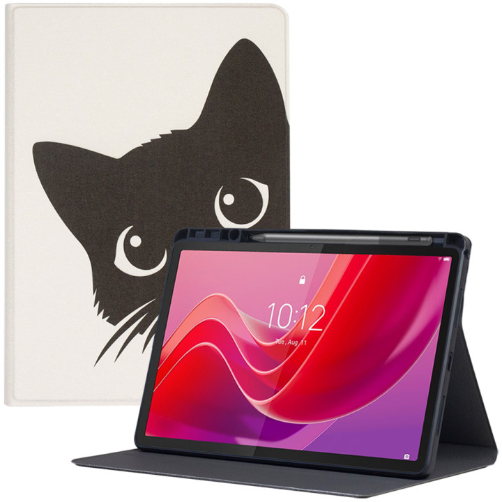 Чохол Galeo TPU Print з відсіком для стилуса для Lenovo Tab M11 TB330FU, TB330XU Black Cat