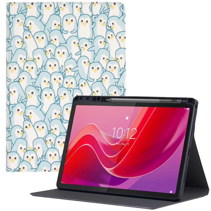 Чехол Galeo TPU Print с отделением для стилуса для Lenovo Tab M11 TB330FU, TB330XU Penguins