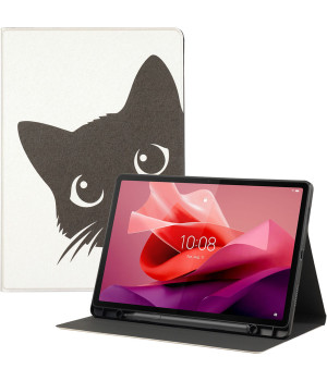 Чохол Galeo TPU Print з відсіком для стилуса для Lenovo Tab P12 12.7" TB370FU Black Cat