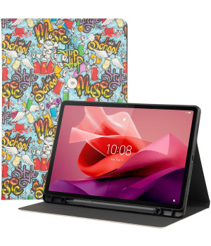 Чохол Galeo TPU Print з відсіком для стилуса для Lenovo Tab P12 12.7" TB370FU Graffiti