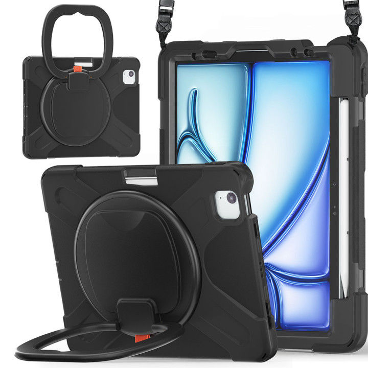 Противоударный чехол Galeo Ring Handle для Apple iPad Air 11 M2/M3 (2024/2025), Air 4/5 10.9",  iPad Pro 11 (2018-2022) Black