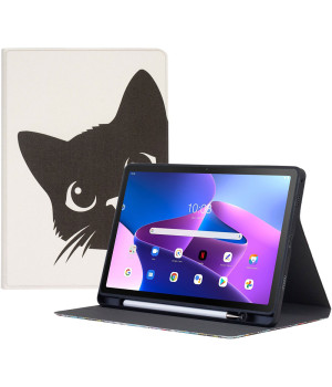 Чохол Galeo TPU Print з відсіком для стилуса для Lenovo Tab M10 Plus 3rd Gen TB128FU Black Cat